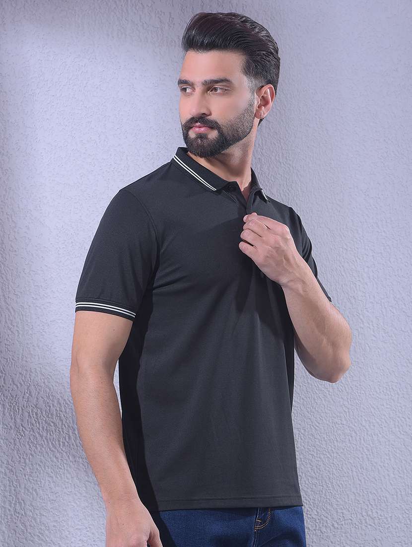 men solid short sleeve regular fit polo t-shirt - 22335971 -  Standard Image - 2