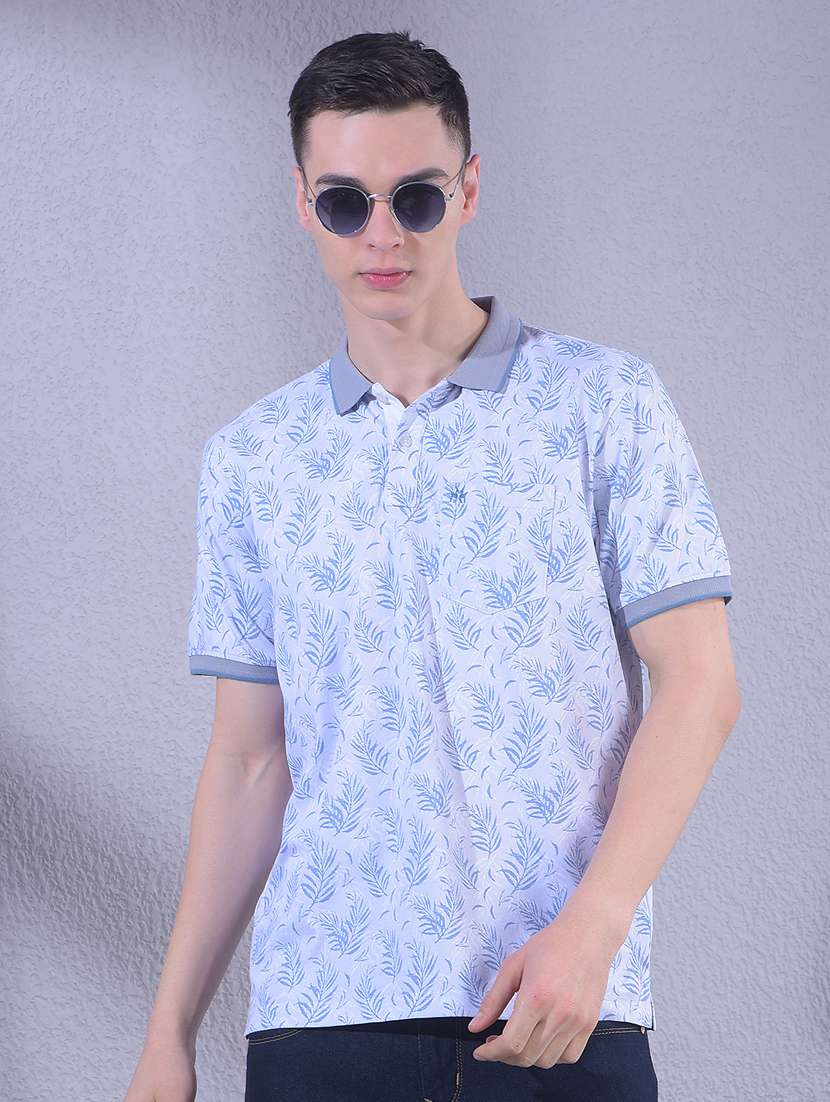 men printed short sleeve regular fit polo t-shirt