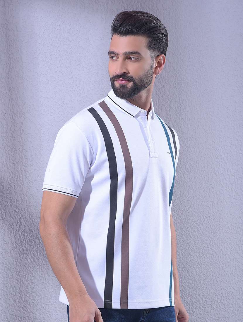 men striped short sleeve regular fit polo t-shirt - 22336020 -  Standard Image - 2