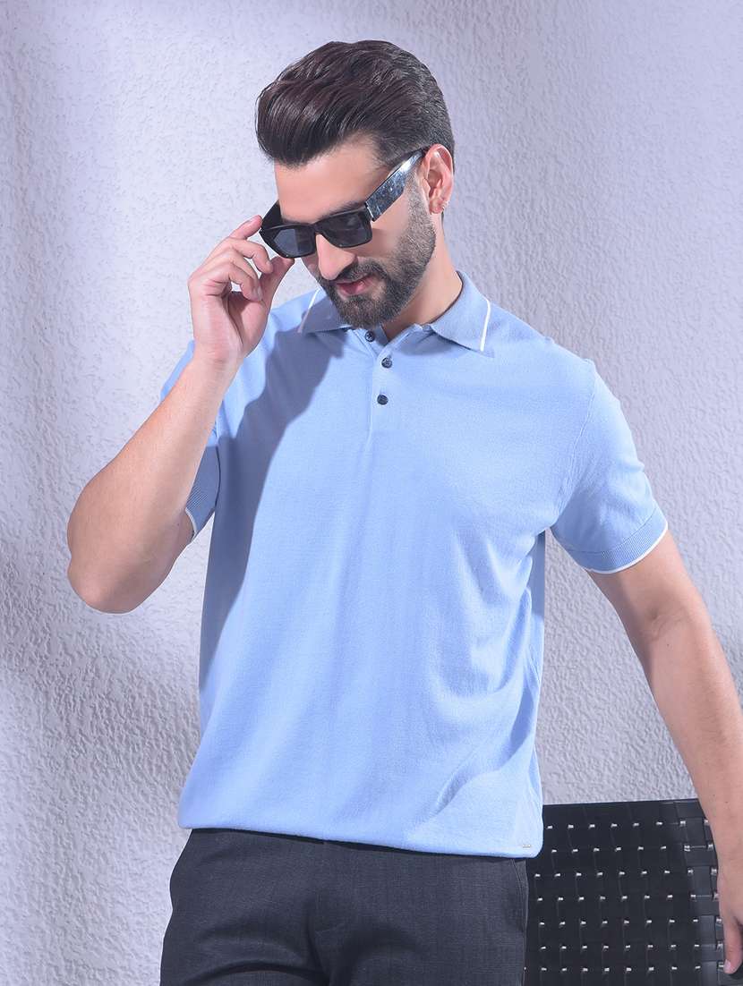 men solid short sleeve slim fit polo t-shirt