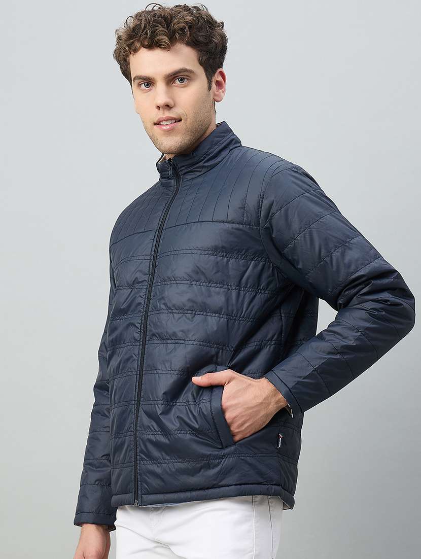 Men Solid Long Sleeve Reversible Bomber Jacket - 22336144 -  Standard Image - 2