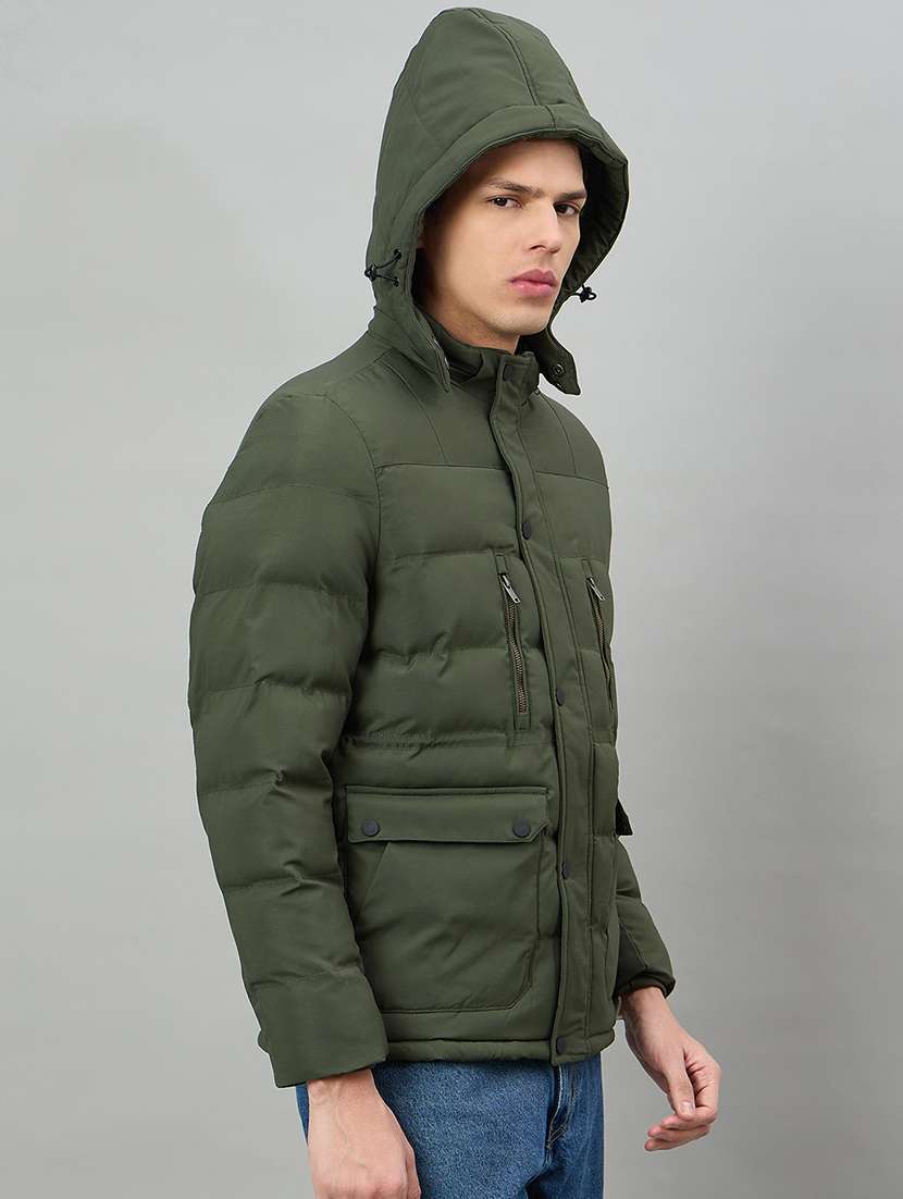 Men Solid Long Sleeve Puffer Jacket - 22336163 -  Standard Image - 2