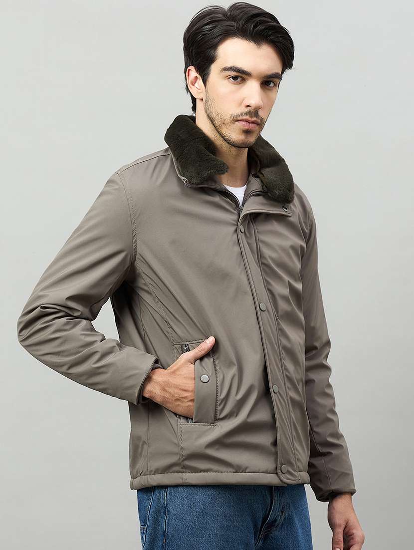 men solid long sleeve bomber jacket - 22336165 -  Standard Image - 2