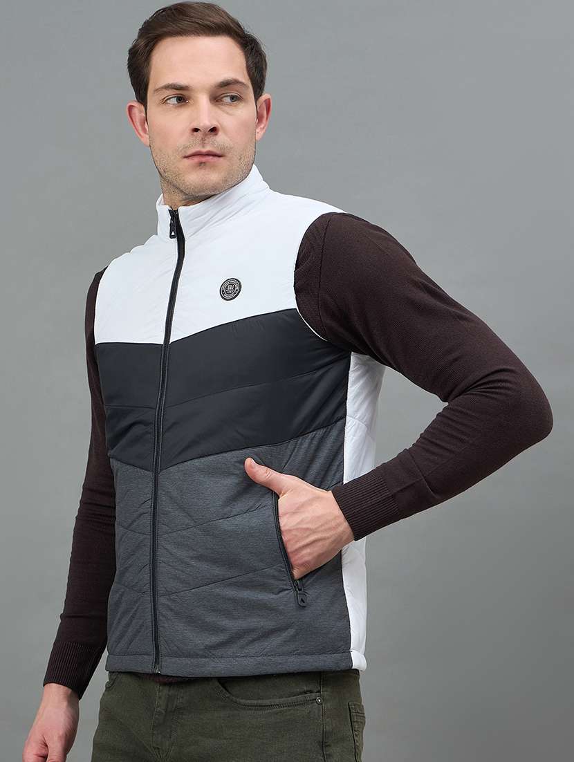 men color block sleeveless puffer jacket - 22336167 -  Standard Image - 2