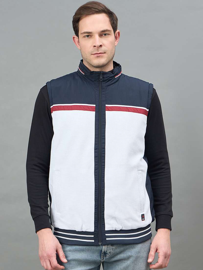 men color block sleeveless reversible bomber jacket - 22336170 -  Standard Image - 2