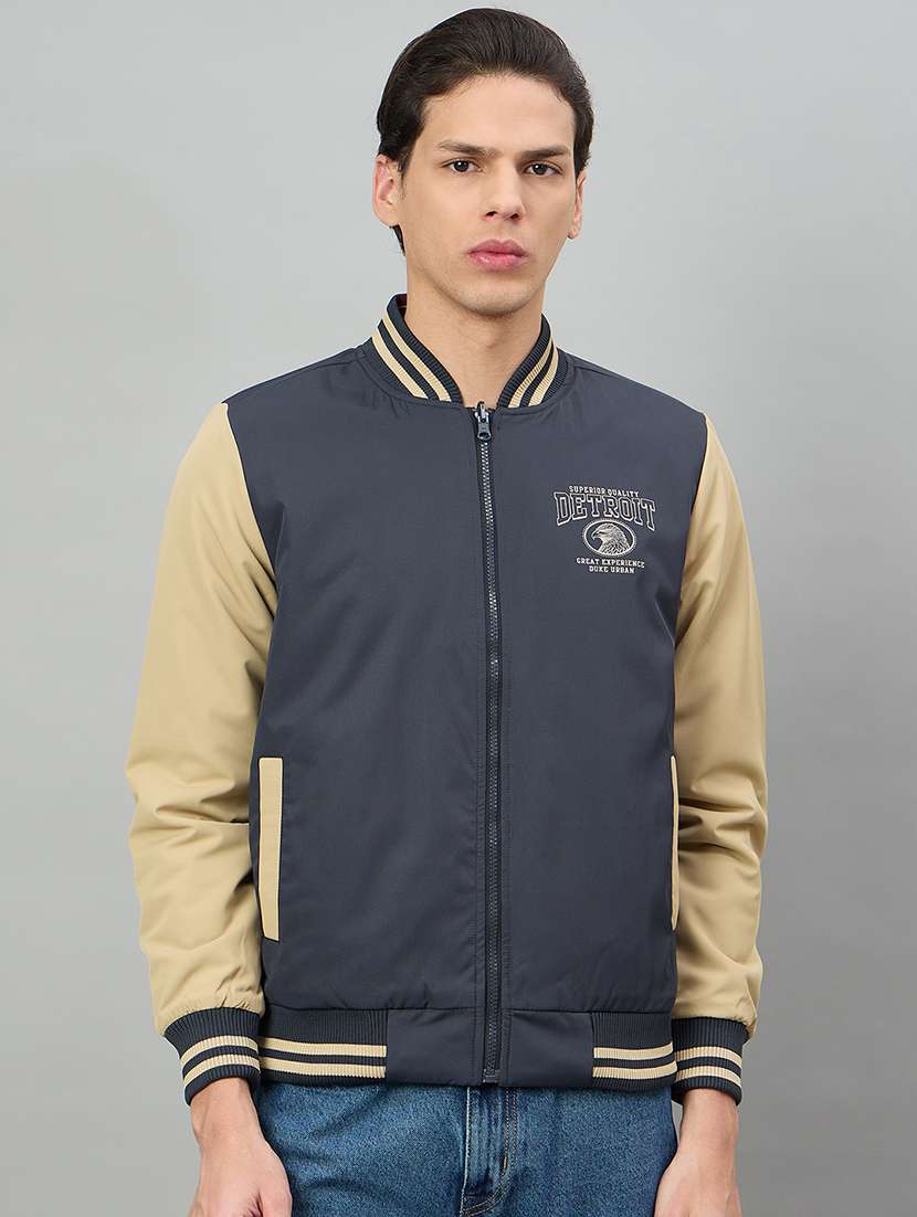 men color block long sleeve varsity jacket - 22336193 -  Standard Image - 2