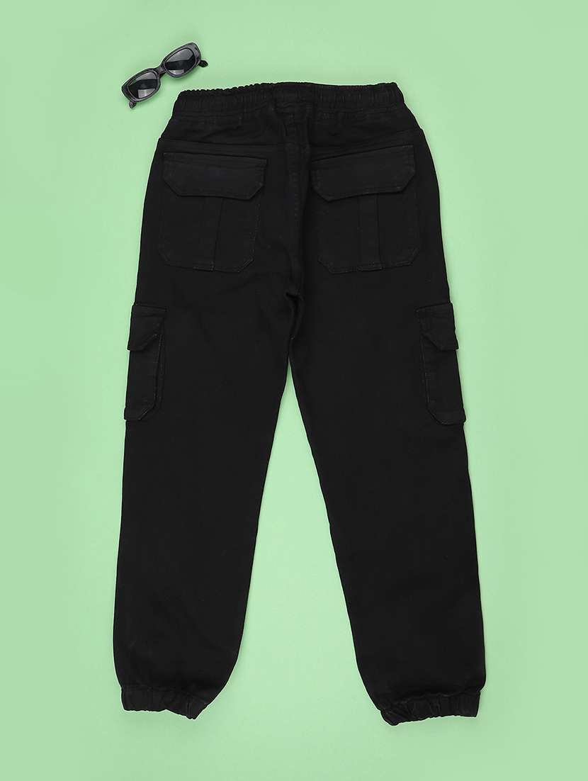 boys solid mid rise regular fit jogger - 22336522 -  Standard Image - 2