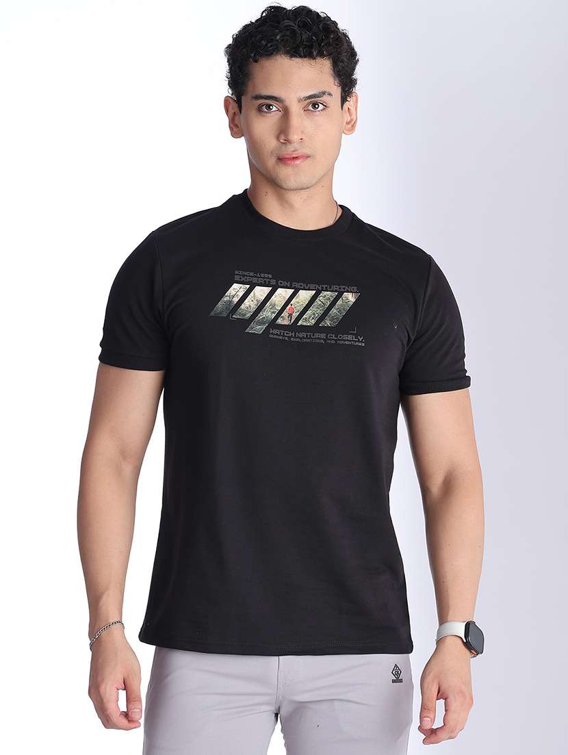 Men Printed Short Sleeves Regular Fit T-shirt - 22336598 -  Standard Image - 2