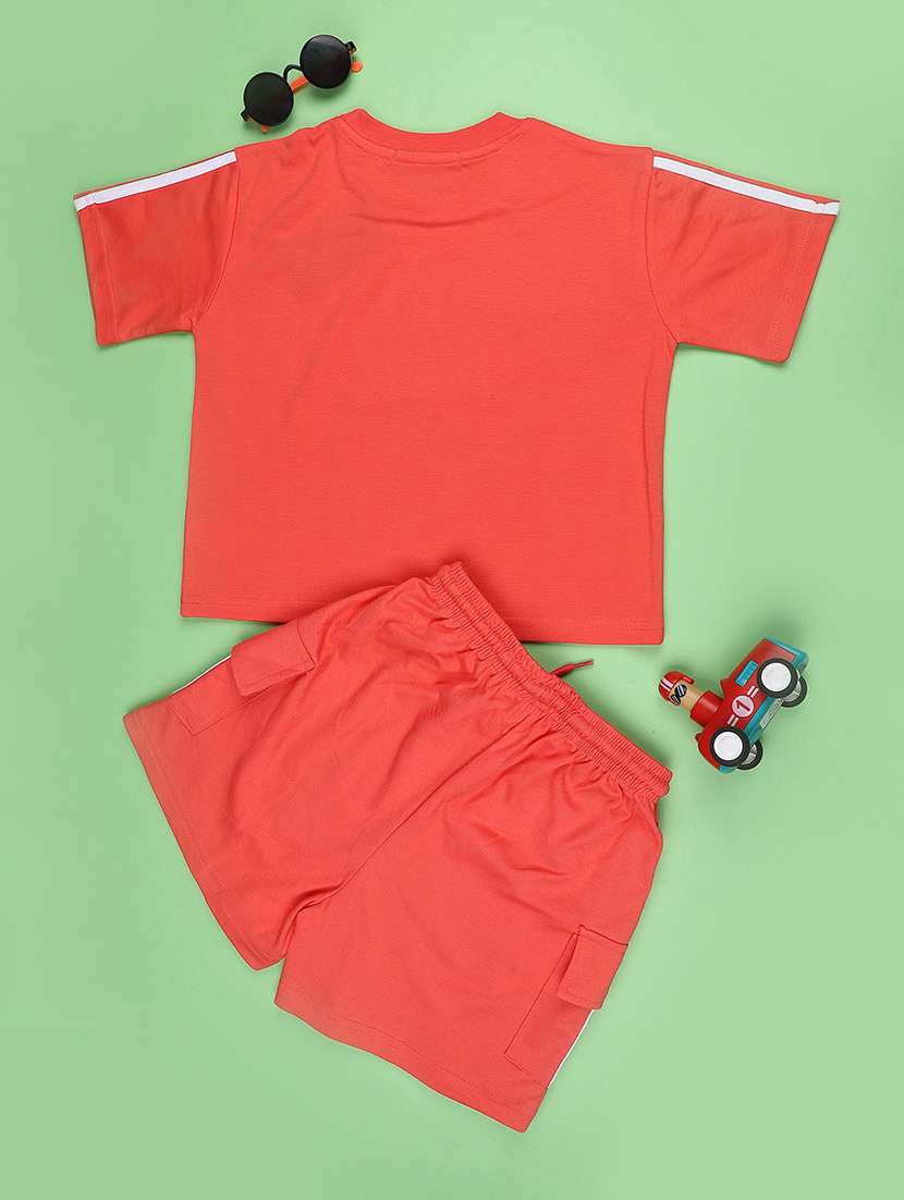 girls printed round neck t-shirt and short co-ord set - 22336647 -  Standard Image - 2