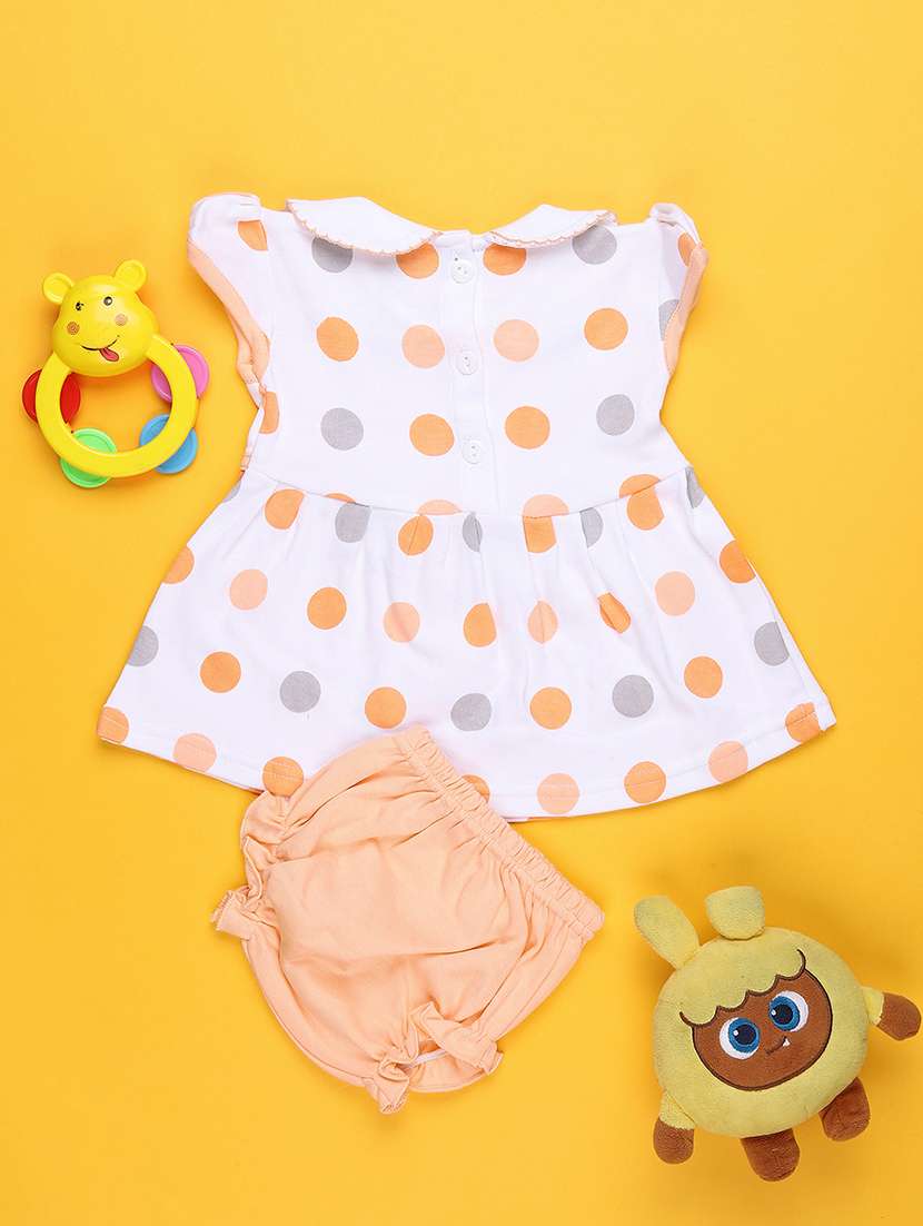 girls printed short sleeve frock with blommer - 22336680 -  Standard Image - 2