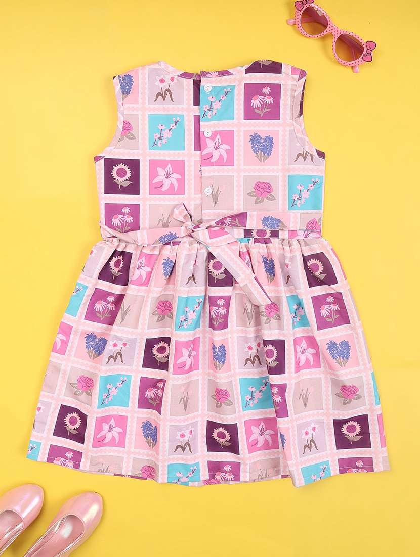 Girls Printed Short Sleeves Knee Length Frock - 22336691 -  Standard Image - 2