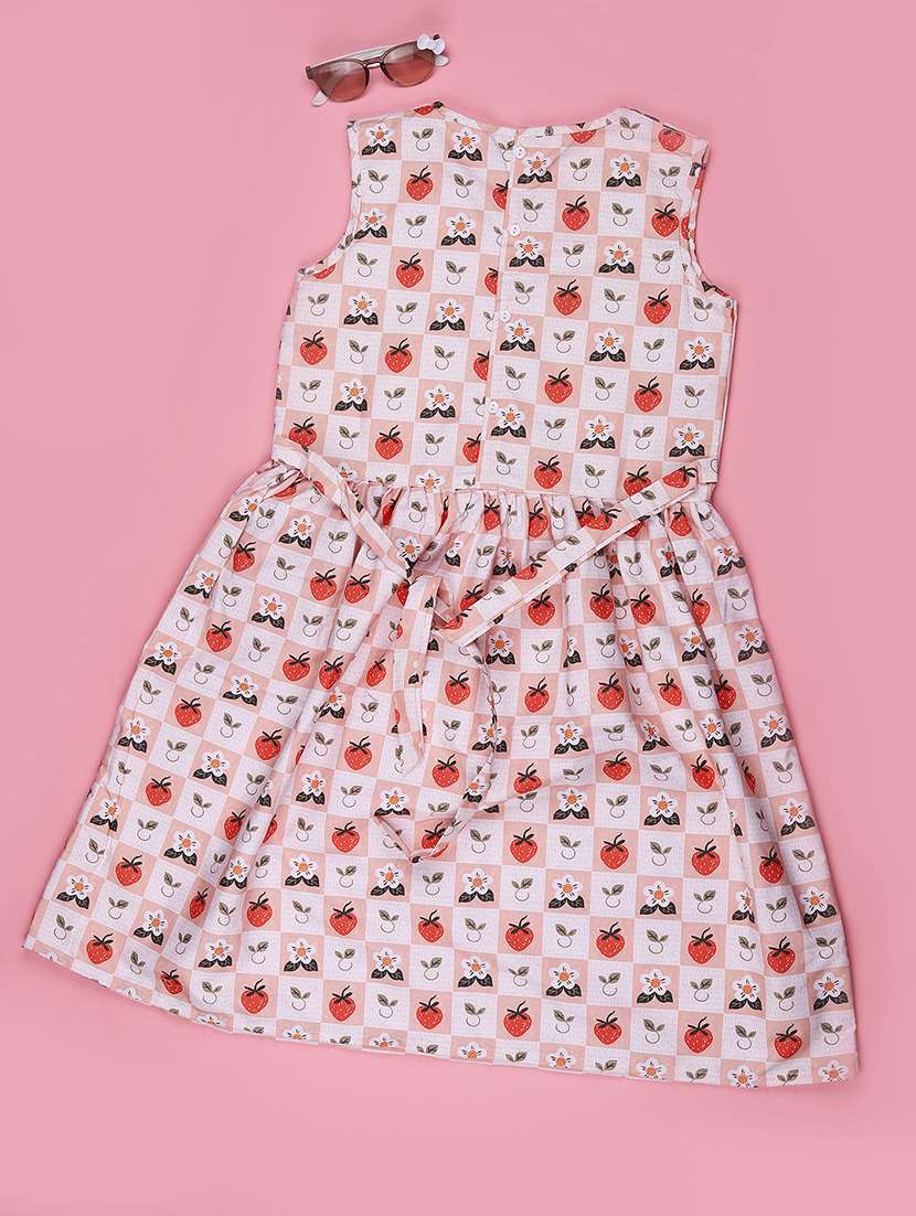 girls printed round neck regular fit frock - 22336693 -  Standard Image - 2
