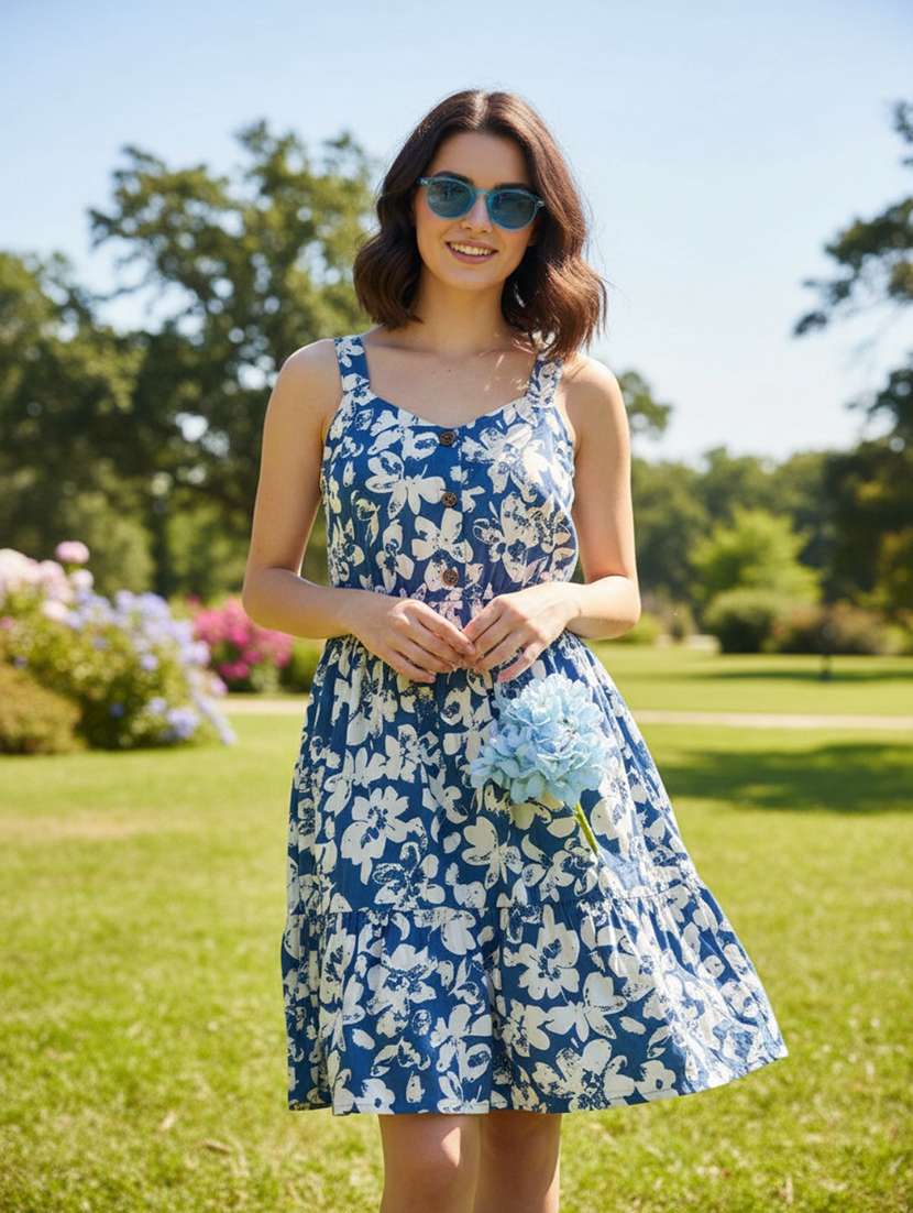 blue cotton frock - 22336705 -  Standard Image - 2