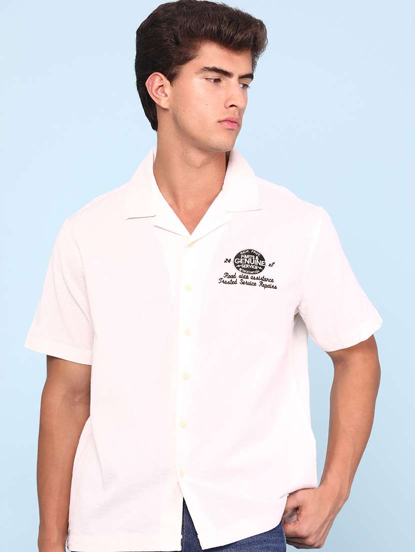 white cotton casual shirt