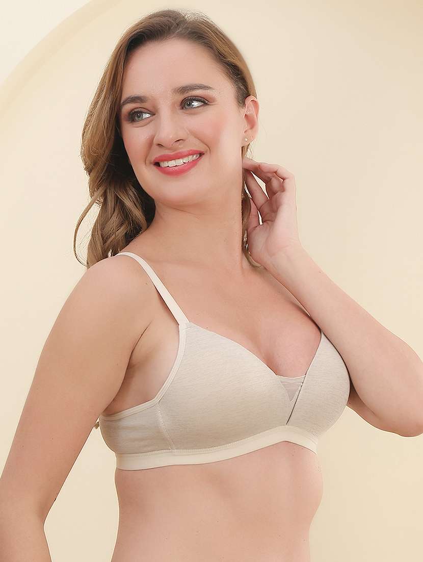 beige cotton tshirt bra - 22337166 -  Standard Image - 2