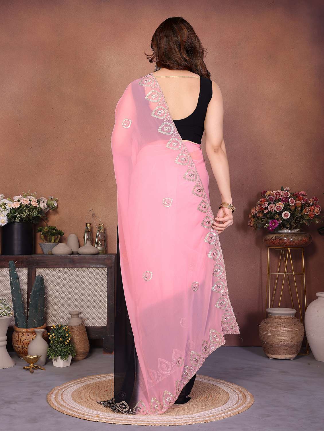 women ombre embroidered saree with blouse - 22337243 -  Standard Image - 2