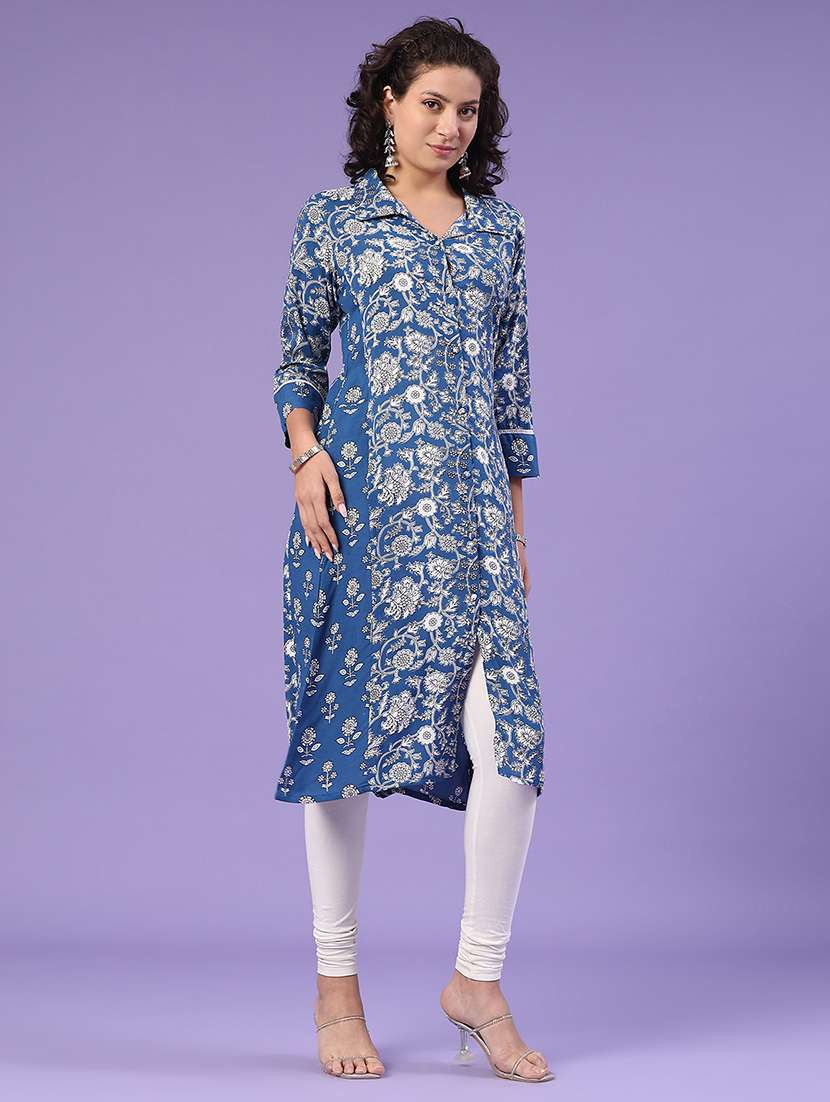women printed long sleeve kurta - 22337368 -  Standard Image - 2