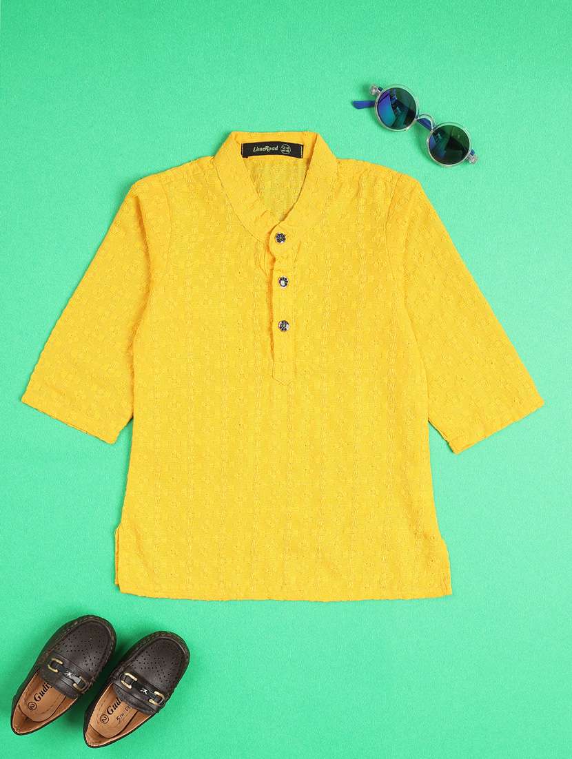 Boys Embroidered Mandarin Neck Kurta Set - 22337378 -  Standard Image - 2