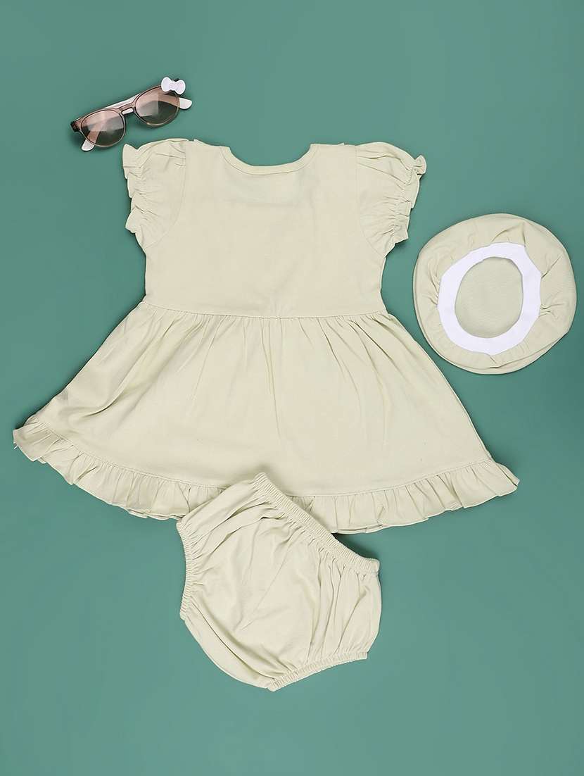green cotton infant frock - 22337394 -  Standard Image - 2