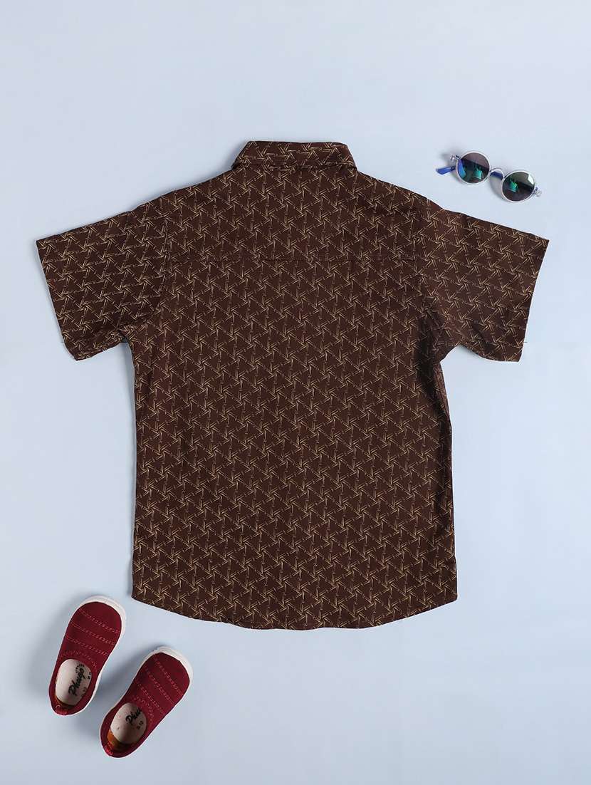 boys printed short sleeve collared shirt - 22337447 -  Standard Image - 2