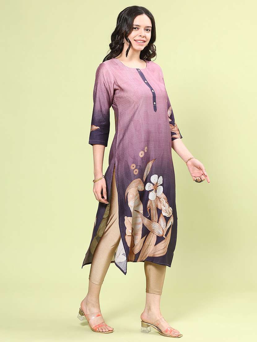maroon cotton straight kurta - 22337486 -  Standard Image - 2