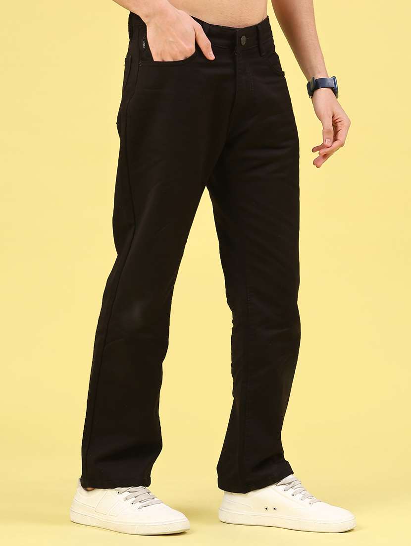 men plain mid rise full length straight jeans - 22337524 -  Standard Image - 2