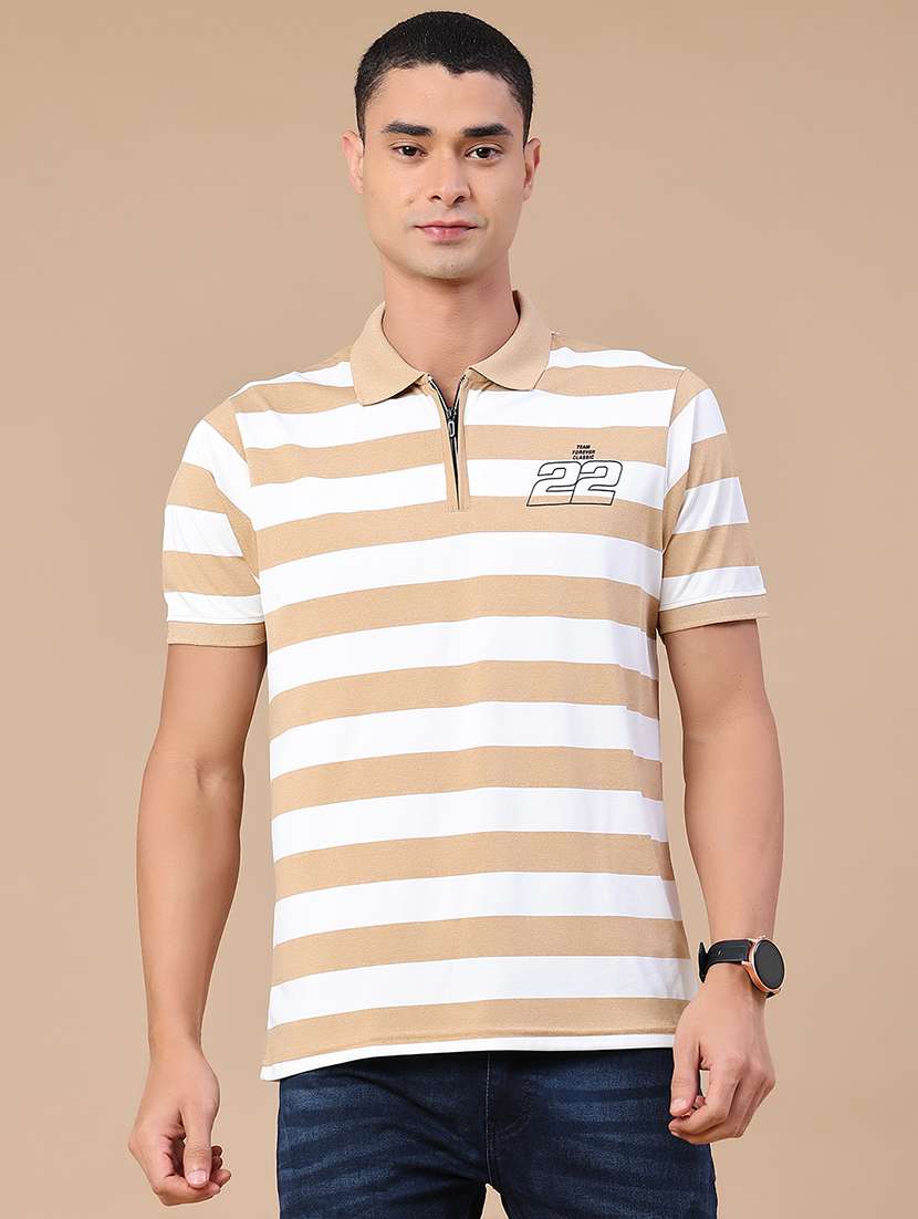 men striped short sleeve regular fit polo t-shirt - 22337554 -  Standard Image - 2