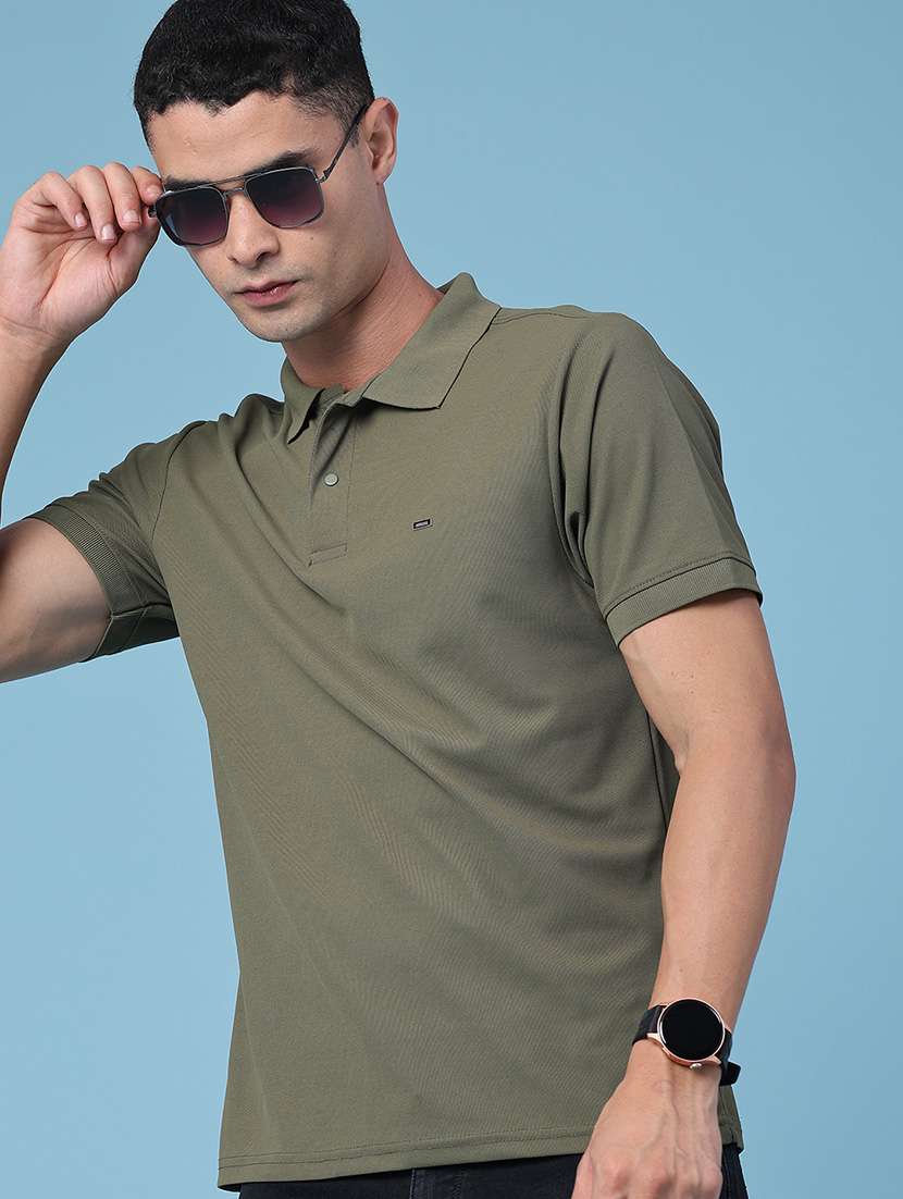 men solid short sleeve regular fit polo t-shirt