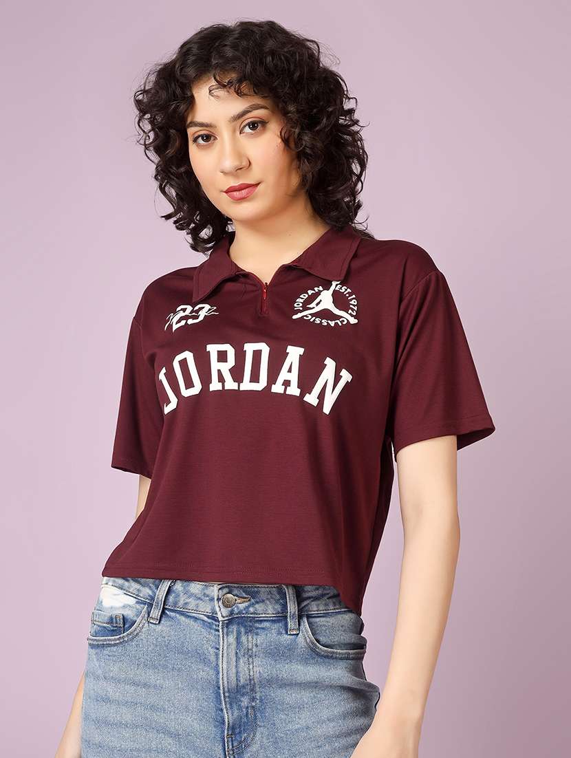 women printed short sleeve polo t-shirt - 22337592 -  Standard Image - 2