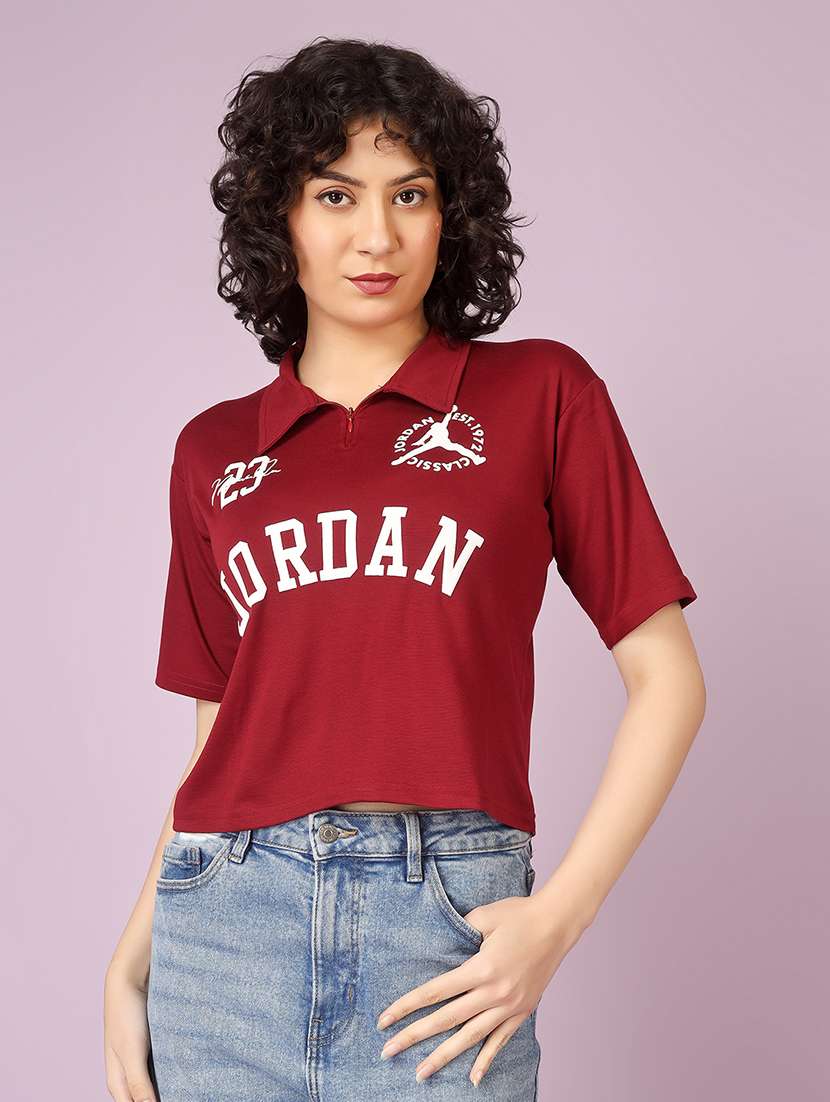 women printed short sleeve polo t-shirt - 22337593 -  Standard Image - 2