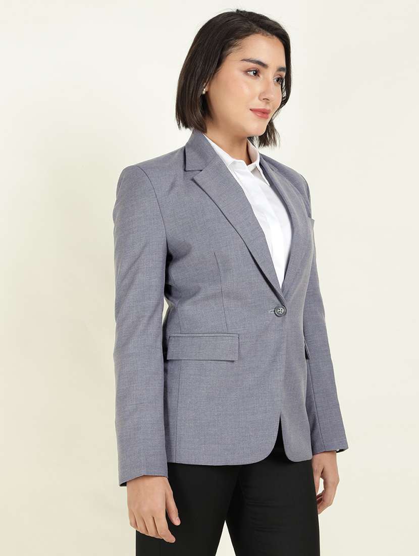 Women Solid Long Sleeve Single Breasted Blazer - 22337693 -  Standard Image - 2
