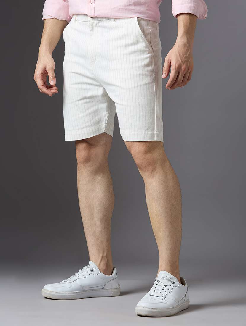 men striped mid rise regular fit shorts - 22337724 -  Standard Image - 2
