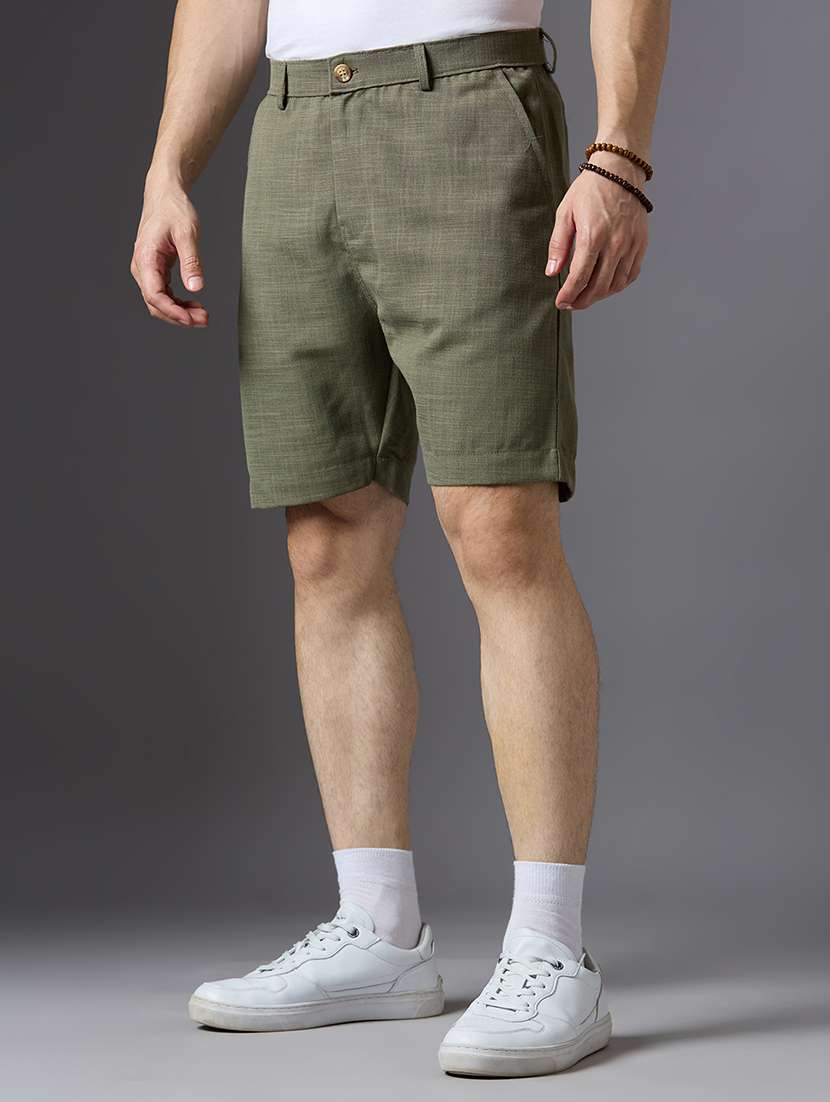 men solid mid rise regular fit shorts - 22337727 -  Standard Image - 2