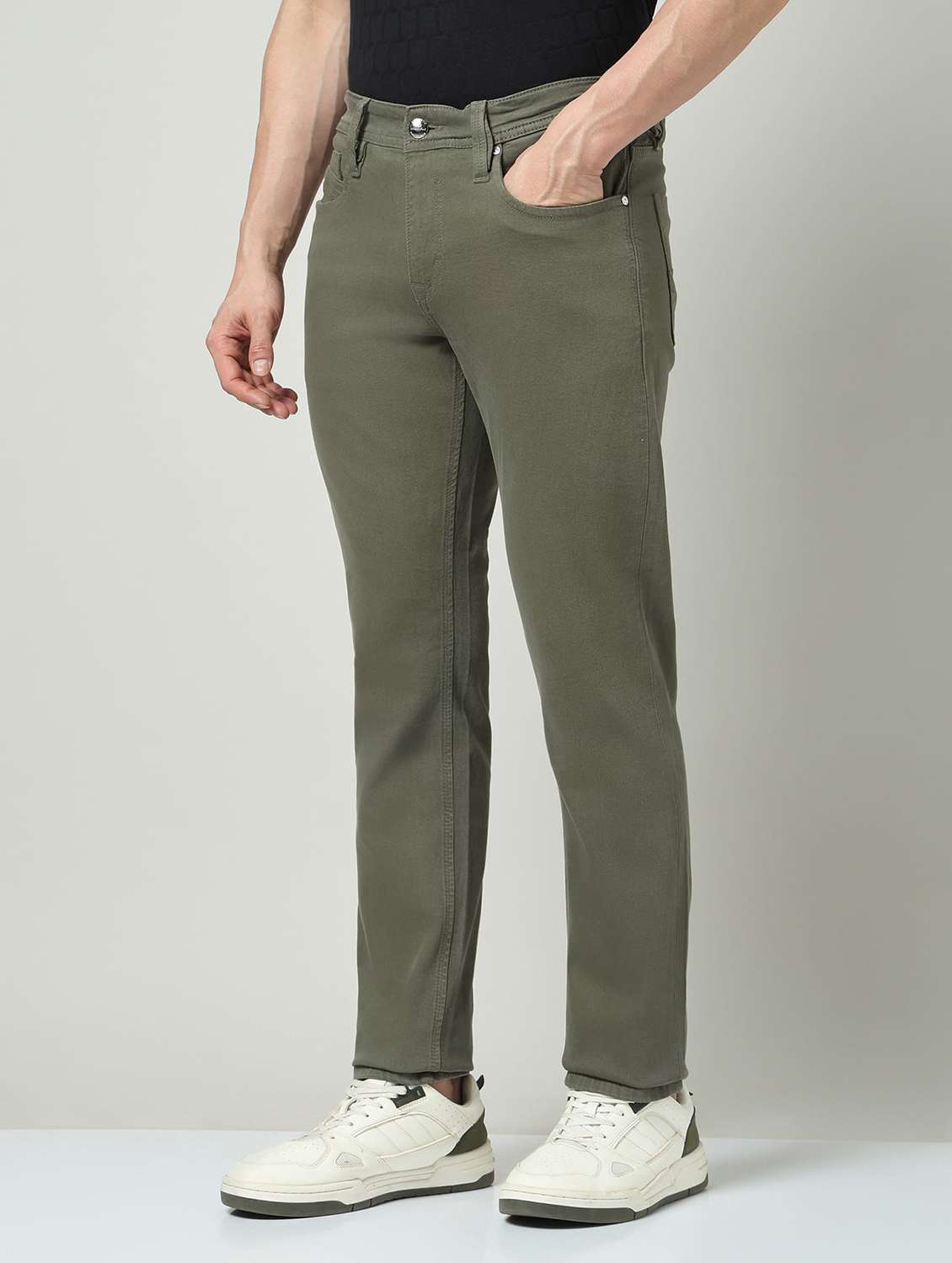 men plain mid rise full length jeans - 22337916 -  Standard Image - 2