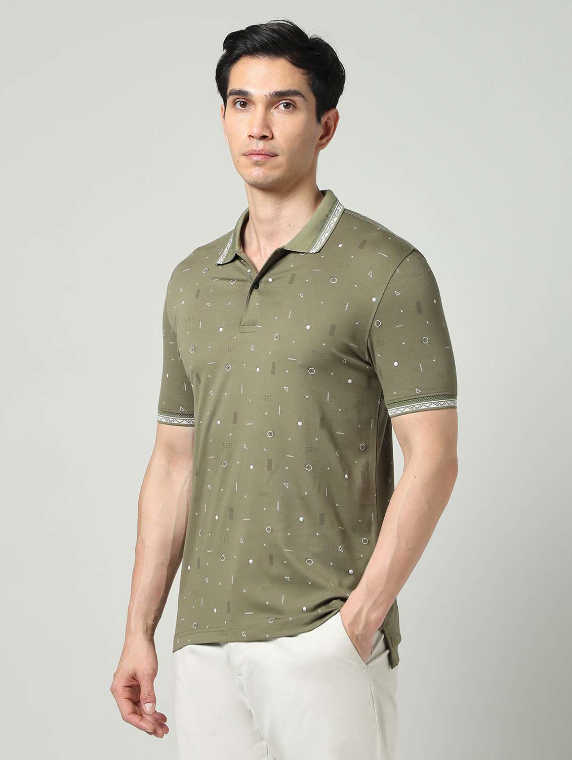 men printed short sleeve regular fit polo t-shirt - 22337927 -  Standard Image - 2