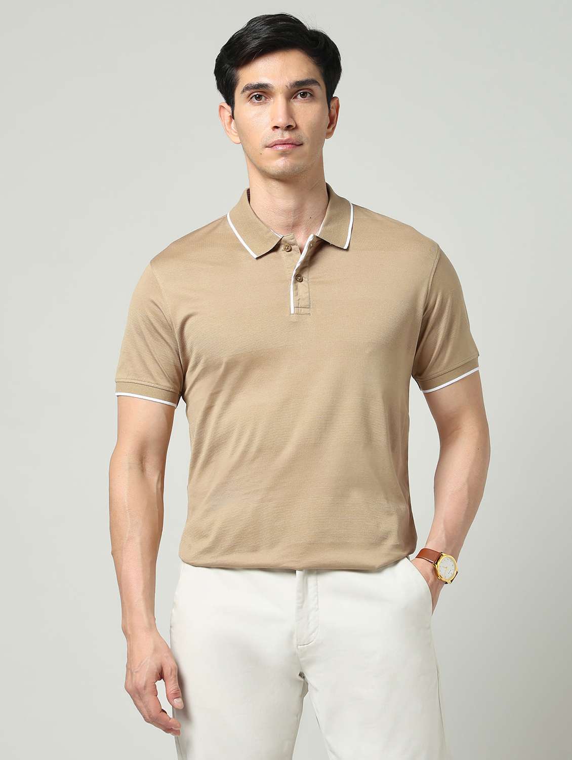 men self design short sleeve regular fit polo t-shirt