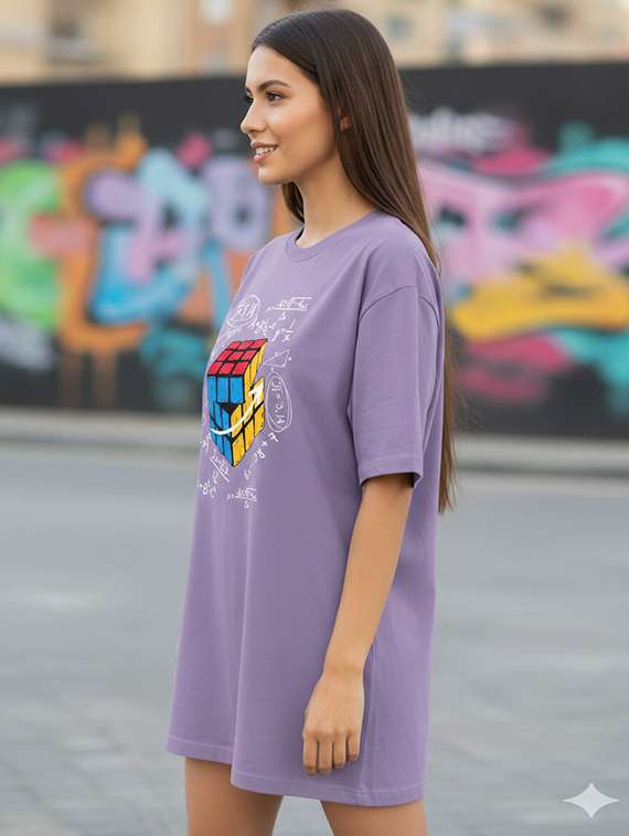 women printed short sleeve oversized t-shirt - 22338061 -  Standard Image - 2
