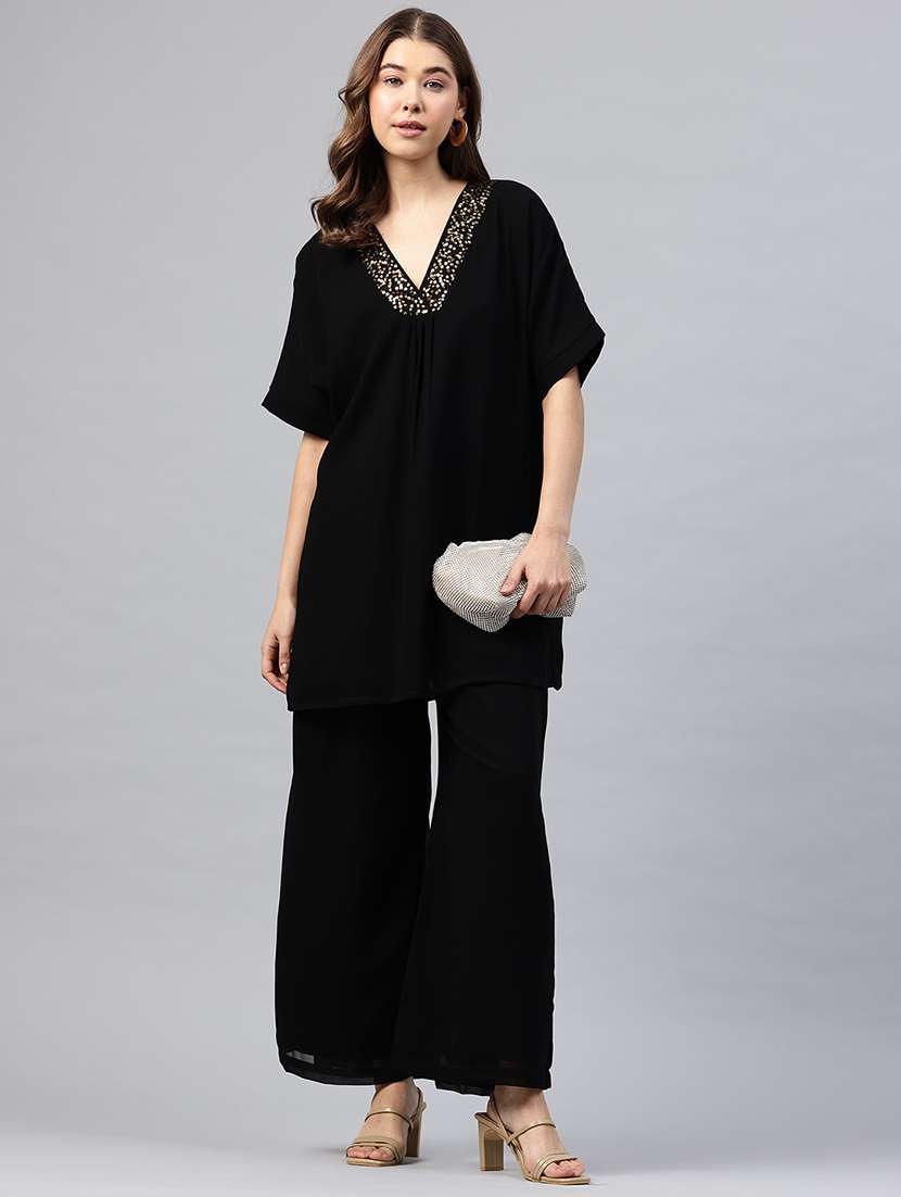 women embellished top and trouser co-ord set