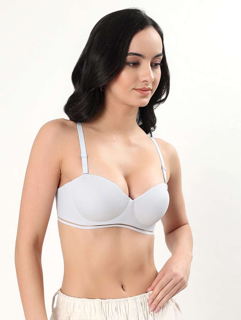 women solid padded balconette bra - 22338096 -  Standard Image - 2