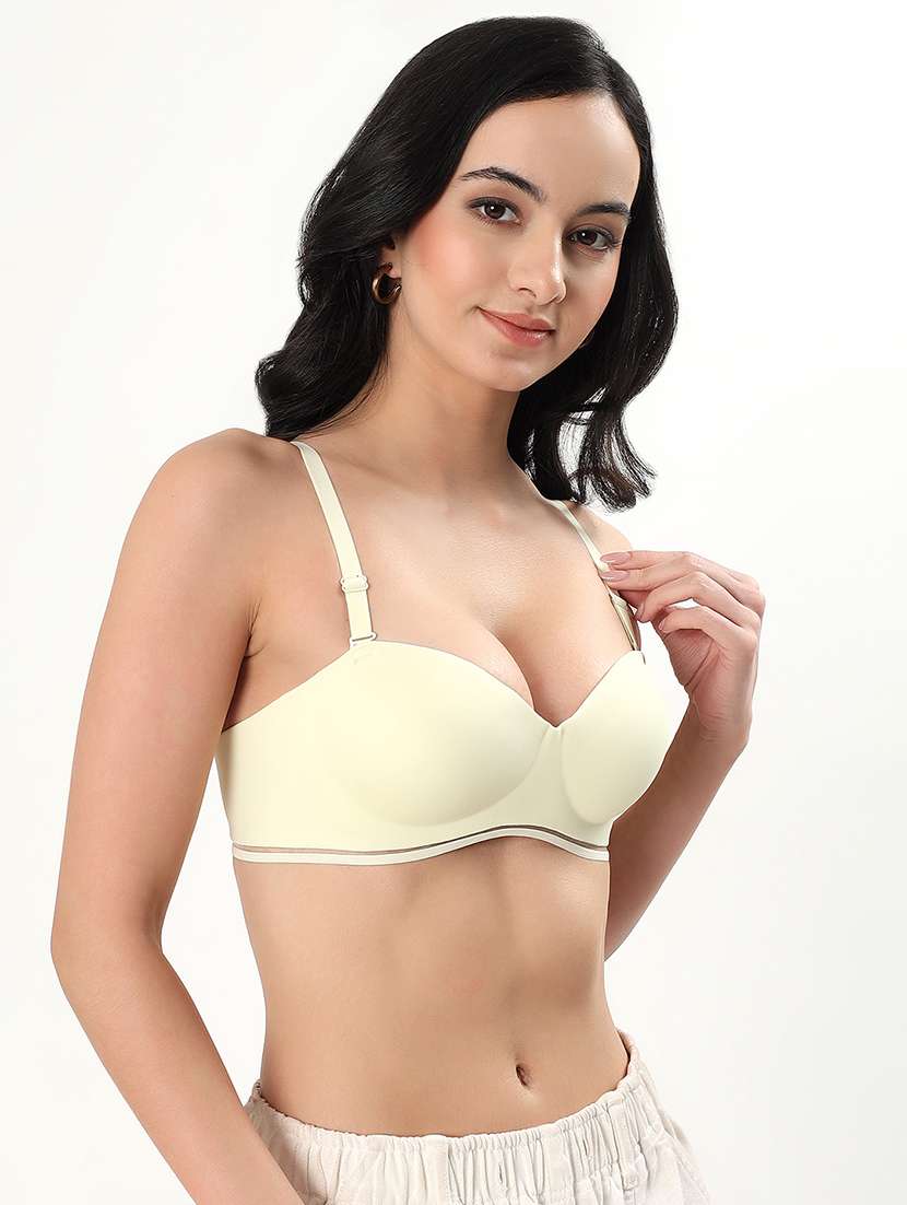 women solid padded balconette bra - 22338097 -  Standard Image - 2