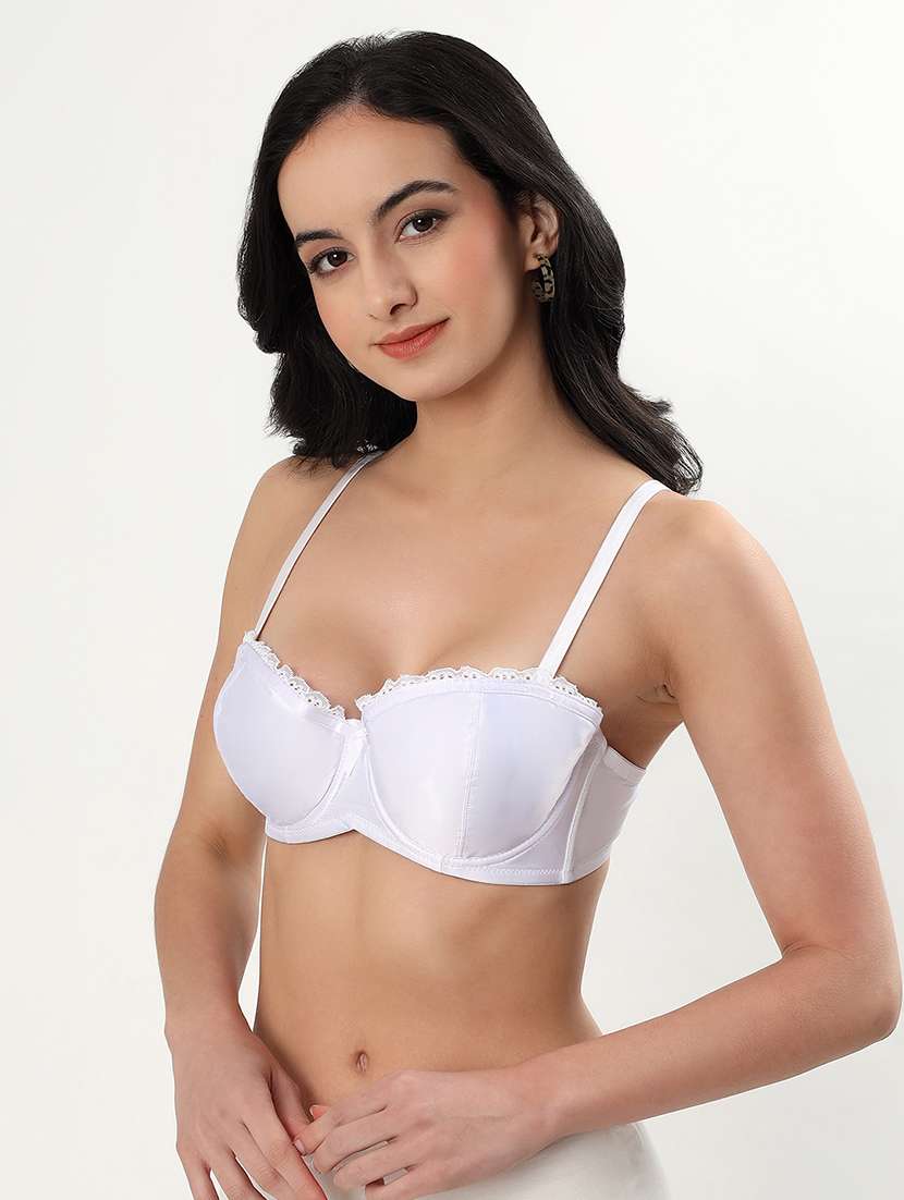 women solid padded balconette bra - 22338102 -  Standard Image - 2