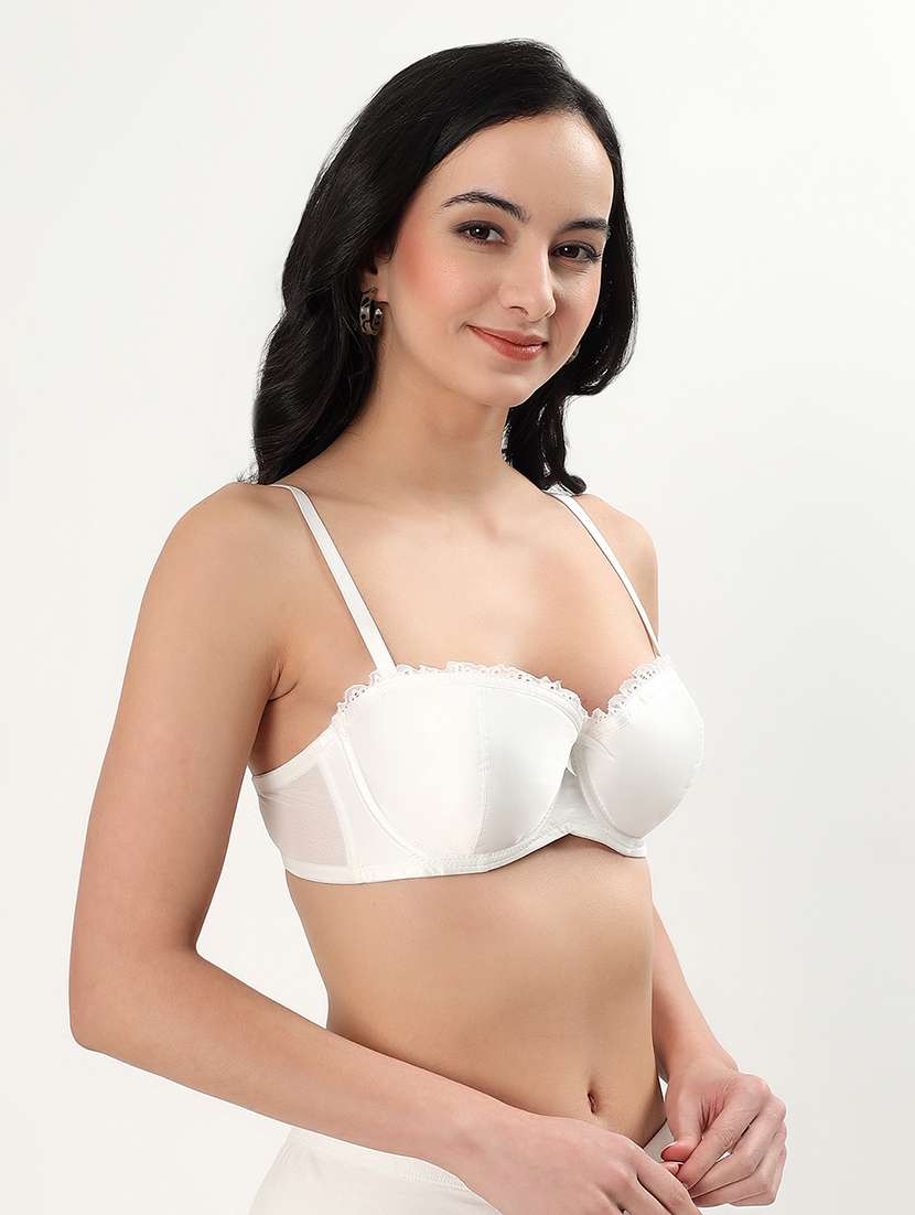 women solid padded balconette bra - 22338104 -  Standard Image - 2