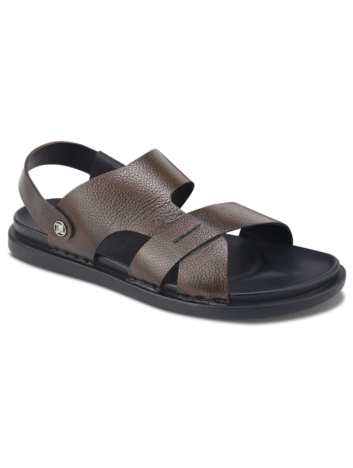 men brown back strap sandal - 22338126 -  Standard Image - 2