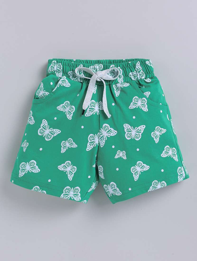 kids printed mid rise shorts