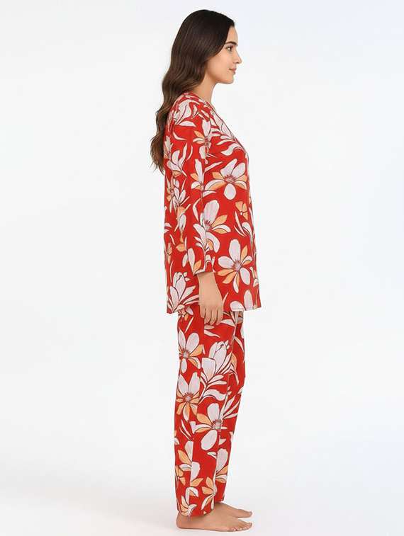 women printed nightwear pyjama set - 22338233 -  Standard Image - 2