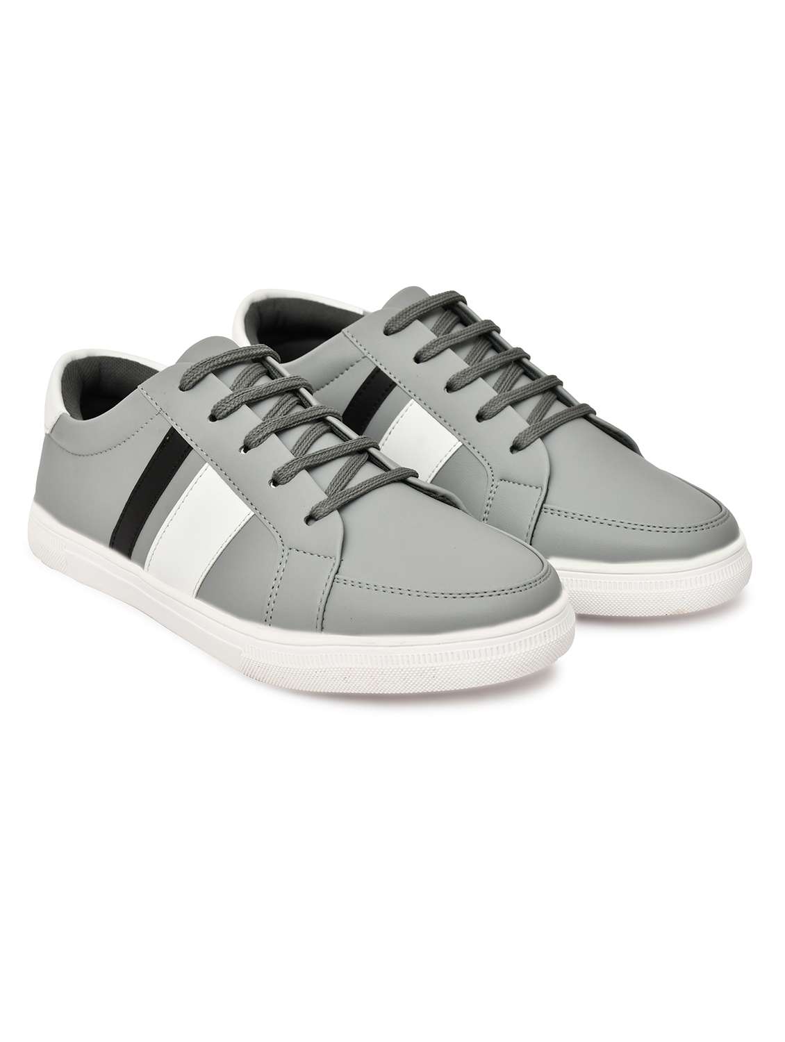 men grey lace-up sneaker - 22338389 -  Standard Image - 2