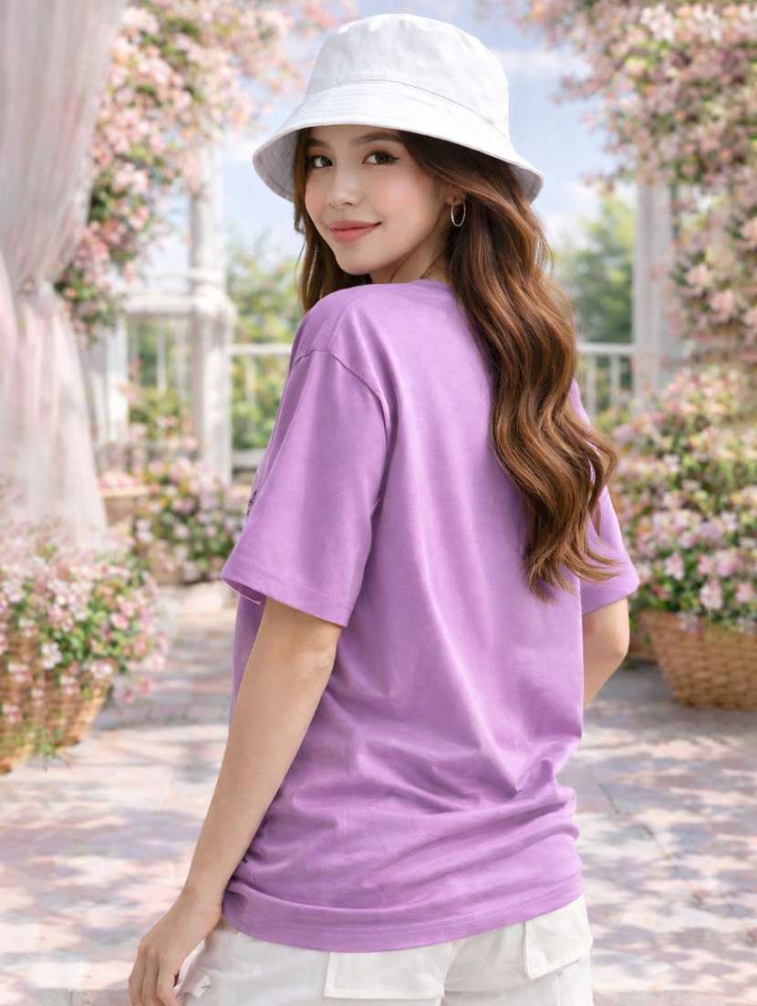 women printed short sleeve oversized t-shirt - 22338411 -  Standard Image - 2