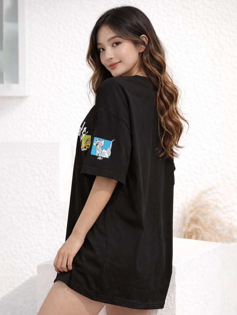 women printed short sleeve oversized t-shirt - 22338412 -  Standard Image - 2