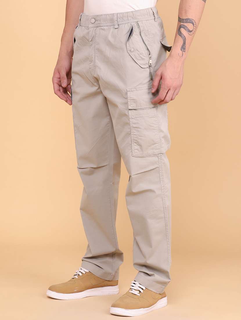 men solid mid rise loose fit cargo  - 22338483 -  Standard Image - 2