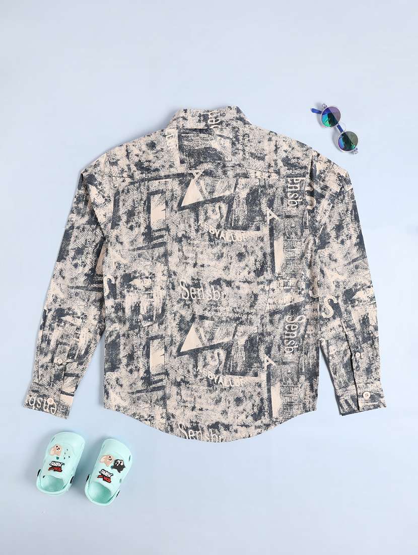 boys printed long sleeve collared shirt - 22338773 -  Standard Image - 2